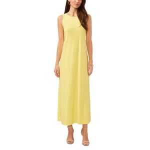 New Vince Camuto Womens Lime Green Sleeveless Round Neck Maxi Dress Size Large